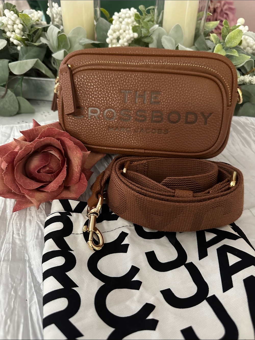 Marc Jacobs The Rossbody Brown Pebble Leather Crossbody